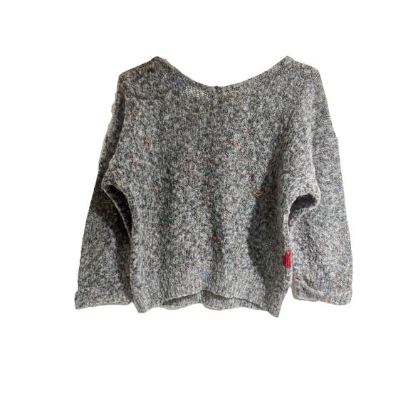 Jamie Bond Women Medium Vintage 80s Gray Confetti Sweater Cropped Abstract - Picture 5 of 6
